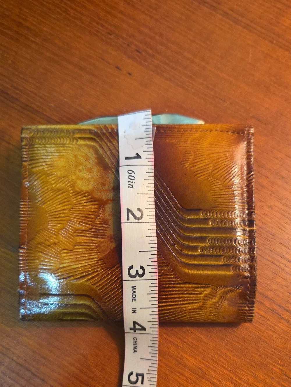 Vintaged Embossed Textured Brown Leather Wallet